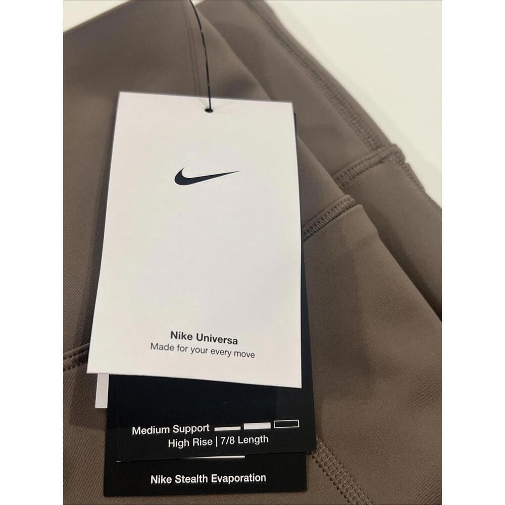 $110 Nike Universa High Waist 7/8 Leggings Mink Brown large NWT HQ6813-233 - Picture 7 of 10